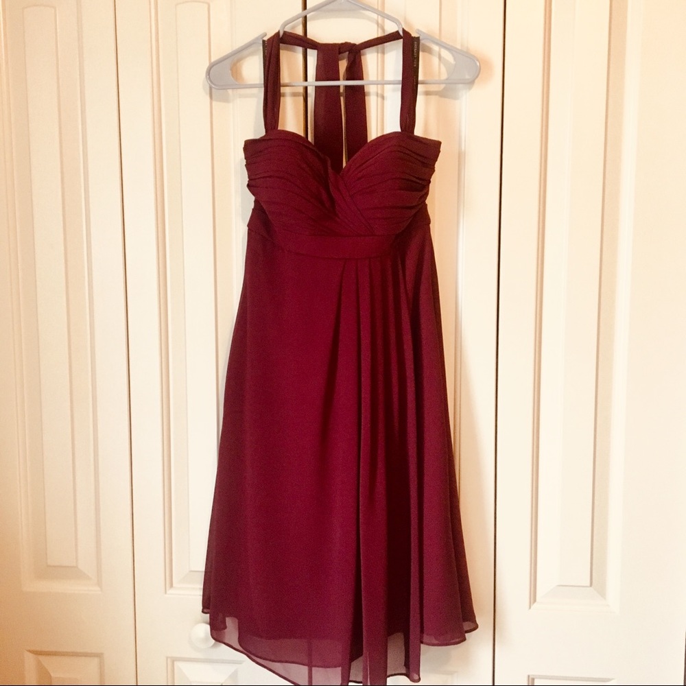 Bill Levkoff dress. Size 6, color wine, halter